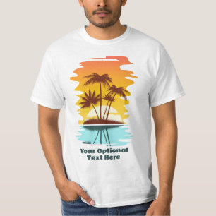 Eigen tekst Tropische Island Sunset T-shirt
