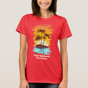 Eigen tekst Tropische Island Sunset T-shirt