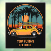 Eigen tekst Tropische Surfer Sunset Raamsticker (Vel 3)