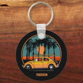 Eigen tekst Tropische Surfer Sunset Sleutelhanger (Achterkant)
