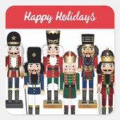 Eigen tekst voor kerstNutcracker Soldier Vierkante Sticker (Voorkant)