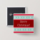 Eigen tekst voor kerstontwerp vierkante button 5,1 cm (Voorkant /achterkant)