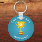 Eigen tekst voor Trofee eerst plaatsen Sleutelhanger (Voorkant)