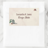 Eigen tekstontwerp Studio met gemarmerde stoellamp Rechthoekige Sticker (Tas)