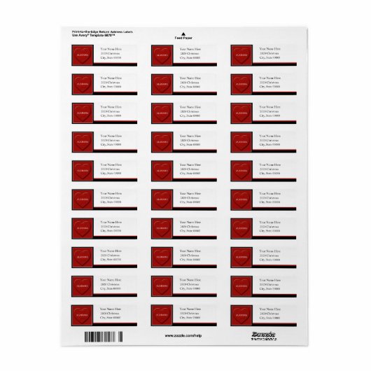 Eigen terugzendlabel Alabama Heart Map Etiket (Full Sheet)