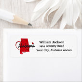Eigen terugzendlabel Alabama Heart Map Etiket (Insitu)