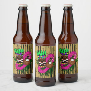 Eigen thema Luau Birthday Bier Etiket