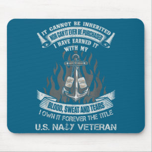 Eigen titel voor altijd US marine veteraan zeiler Muismat