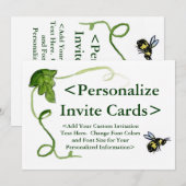 Eigen uitnodigingen voor honingbijen (Voorkant / Achterkant)