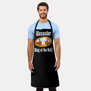 Eigen vader koning van Grill BBQ Grilling Fathers Schort
