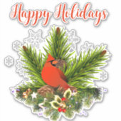 Eigen vinylsticker voor kerstkardinaal sticker (Voorkant)