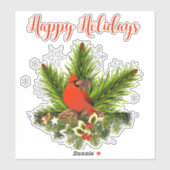 Eigen vinylsticker voor kerstkardinaal sticker (Vel)