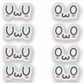 Eigen vinylSticker voor Uwu en Owo Sticker (Voorkant)