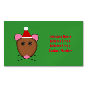 Eigen Visitekaartjes voor prettige kerstmuis Magnetisch Visitekaartje