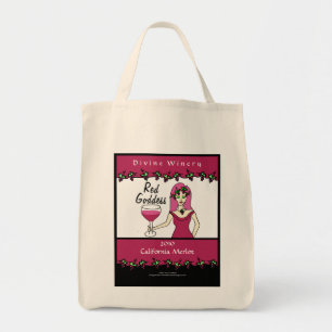 Eigen waslabel Wine godin Red Goddess Tote Bag