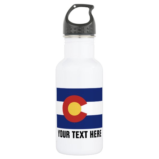 Eigen waterflesje met de vlag van Colorado drink Waterfles (Voorkant)