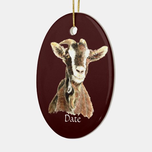 Eigen Waterverf Geitten Boerderij Keramisch Ornament (Links)