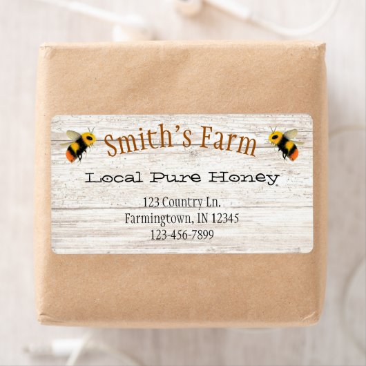 Eigen Waterverf honingbijenetiket Etiket (Insitu)