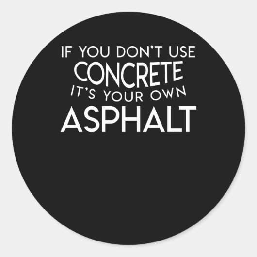 Eigen wegenbouwvakker ronde sticker (Voorkant)