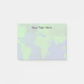 Eigen wereldkaart, aarde-watermerk afbeelding post-it® notes (Voorkant)
