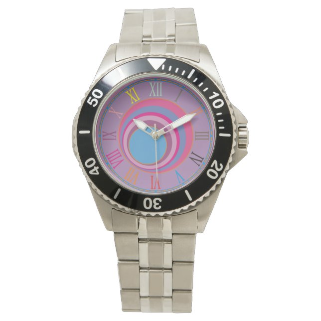 Eigen,  wervelcirkels tornado schattige kunst horloge (Voorkant)