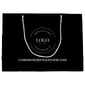 Eigen witte Logo op de zwarte Business-website Groot Cadeauzakje (Achterkant)
