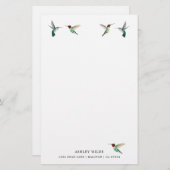 Eigen witte, ruby-troebele Hummingbird Stationery Briefpapier (Voorkant / Achterkant)