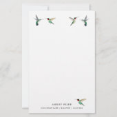 Eigen witte, ruby-troebele Hummingbird Stationery Briefpapier (Voorkant)