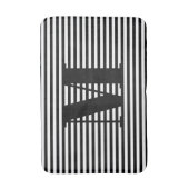 Eigen witte strepen monogram initiaal modern badmat (Voorkant Verticaal)