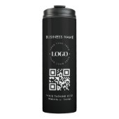 Eigen zakelijke bedrijven - QR-code en tekst eenvo Thermosbeker (Voorkant)