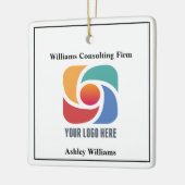 Eigen zakelijke Logo - kerst Keramisch Ornament (Links)