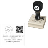 Eigen zakelijke Logo Qr-code en retouradres Rubberstempel (Gestempeld)