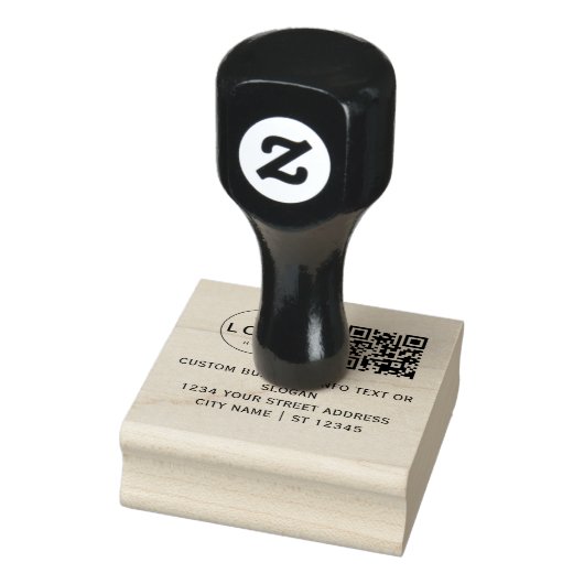Eigen zakelijke Logo Qr-code en retouradres Rubberstempel (Stempel)