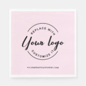 Eigen zakelijke logo roze diner servet (Voorkant)