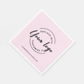 Eigen zakelijke logo roze diner servet (Hoek)