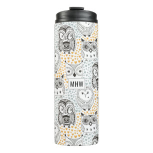 Eigenaar aangepaste monogram van Pattern Thermosbeker