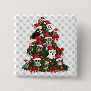 Eigenaar kerstboom vierkante button 5,1 cm