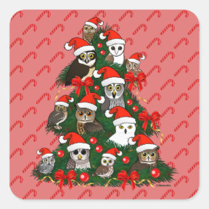 Eigenaar kerstboom vierkante sticker