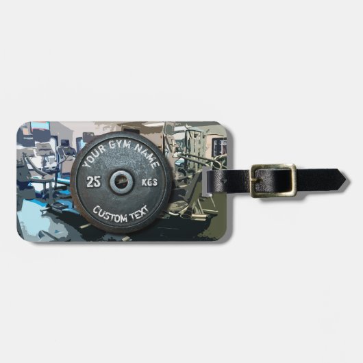 eigenaar of gebruiker van gym met fitness Funny Bagagelabel (Voorkant horizontaal)