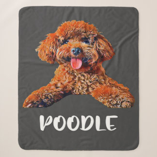 Eigenaar van Black Poodle Dog mama | Cute Dog Sherpa Deken
