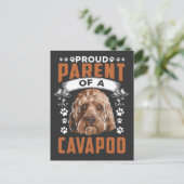 Eigenaar van Cavapoo Dog Parent Cute Puppy Briefkaart (Staand voorkant)