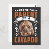 Eigenaar van Cavapoo Dog Parent Cute Puppy Briefkaart (Voorkant / Achterkant)