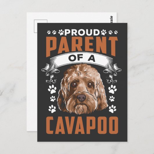Eigenaar van Cavapoo Dog Parent Cute Puppy Briefkaart (Voorkant / Achterkant)