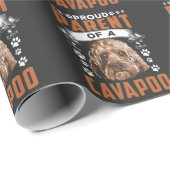 Eigenaar van Cavapoo Dog Parent Cute Puppy Cadeaupapier (Rol Hoek)