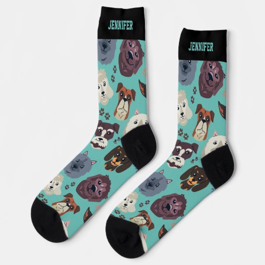 Eigenaar van Cute Hondenras Pattern Puppy Lover Do Sokken (Links)