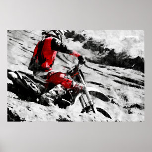 Eigenaar van de bergen - Motocross Dirt-Bike Racer Poster