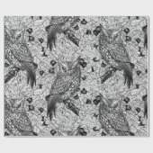 Eigenaar van de eikenboom, zwart-wit cadeaupapier (Vlak)