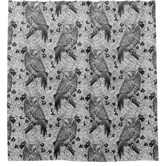 Eigenaar van de eikenboom, zwart-wit douchegordijn (Voorkant)