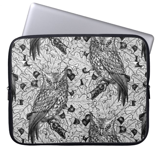 Eigenaar van de eikenboom, zwart-wit laptop sleeve (Voorkant)