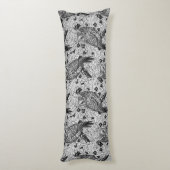 Eigenaar van de eikenboom, zwart-wit lichaamskussen (Achterkant (Verticaal))